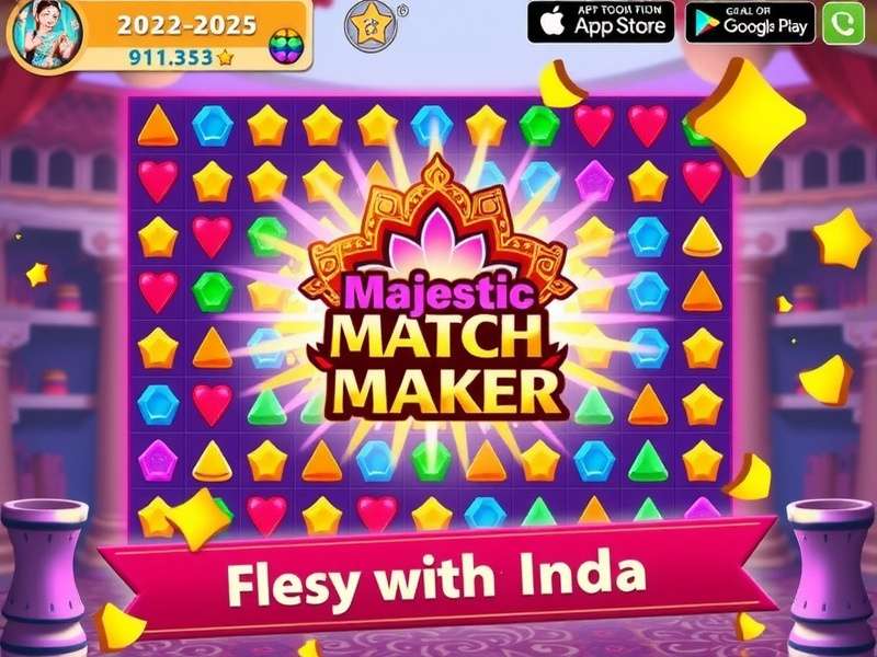 Majestic Match Maker Game Cover - Desi Puzzle Action with Bollywood Themes