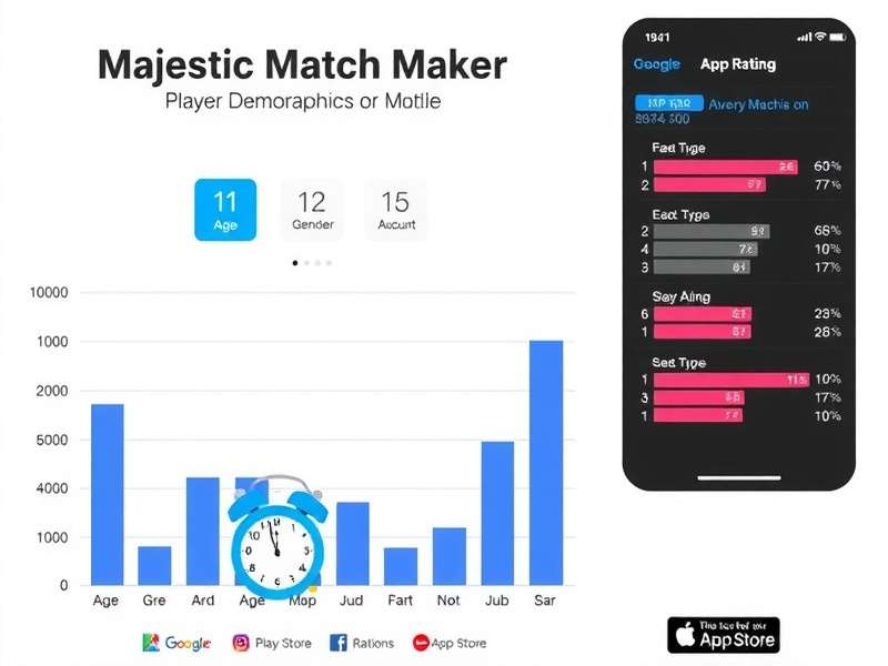 Majestic Match Maker Player Demographics - Age, Gender, and Location Distribution